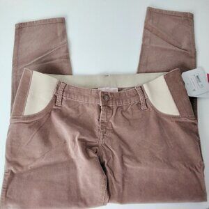 Isabel Maternity Pink Skinny Corduroy Expandable Side Panel Maternity Pants